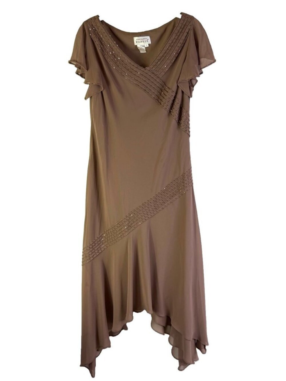 Vintage Y2K Dress Bias Slip Flounce Sharkbite Embellished Fairy Dainty